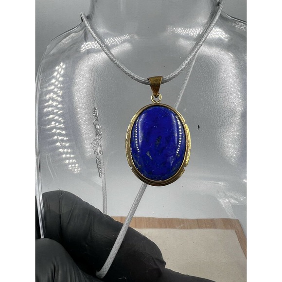 1 lapis lazuli Pendants Handmade Gold Brass Mine 4 Dark Blue Jewelry - Picture 10 of 11